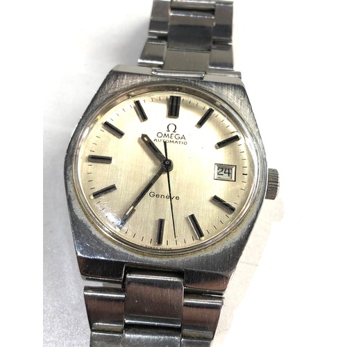 103 - Vintage Omega Geneve automatic wristwatch with omega s/steel strap the watch is ticking the wider ju... 