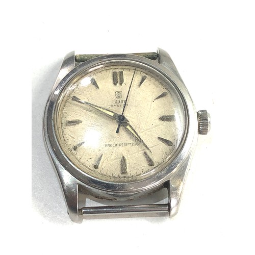 104 - Vintage Rolex Tudor Oyster gents wristwatch centre second hand s/ steel case measures approx 33mm di... 