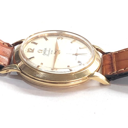 107 - Rare Vintage 1958 Omega Ranchero 30 mm 18ct gold case model No 2990/1 omega cal 267 manual wind move... 