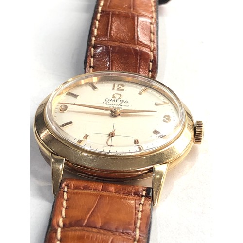 107 - Rare Vintage 1958 Omega Ranchero 30 mm 18ct gold case model No 2990/1 omega cal 267 manual wind move... 