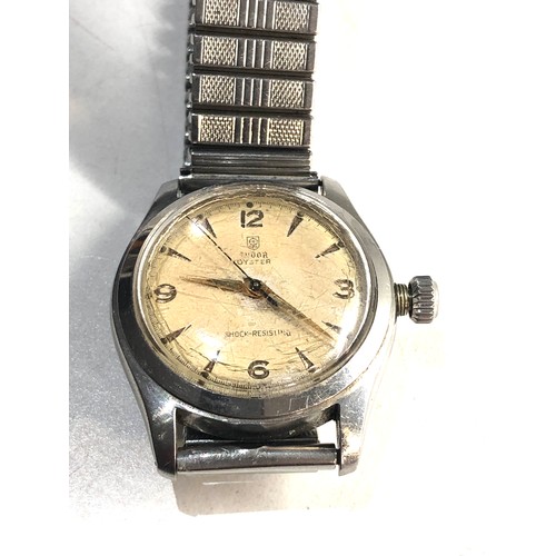 113 - Vintage Rolex Tudor Oyster gents wristwatch s/steel case manual wind in working order crown not scre... 