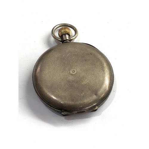 32 - Silver full hunter pocket watch working order needs second hand no warranty given