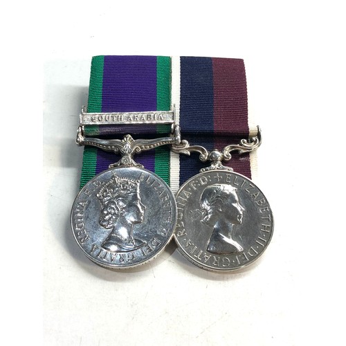 570 - ER11 C.S.M -South arabian long service medal pair c.sm 593842 jnr tech.l.a williams r.a.f  the long ... 