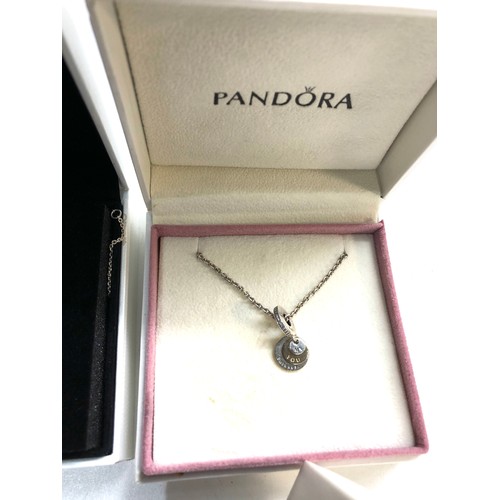 542 - 4 boxed silver pandora necklaces