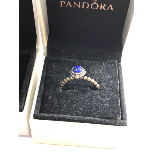 541 - 5 silver pandora rings boxed