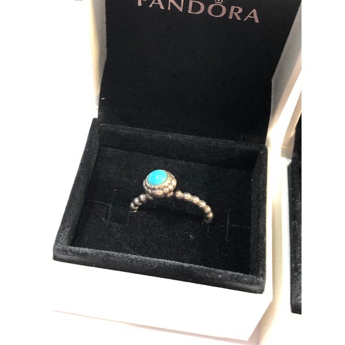 541 - 5 silver pandora rings boxed