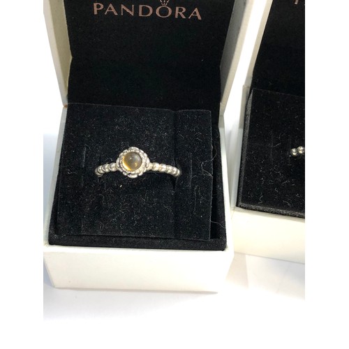 541 - 5 silver pandora rings boxed