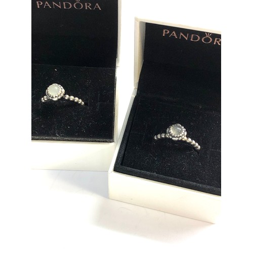 541 - 5 silver pandora rings boxed