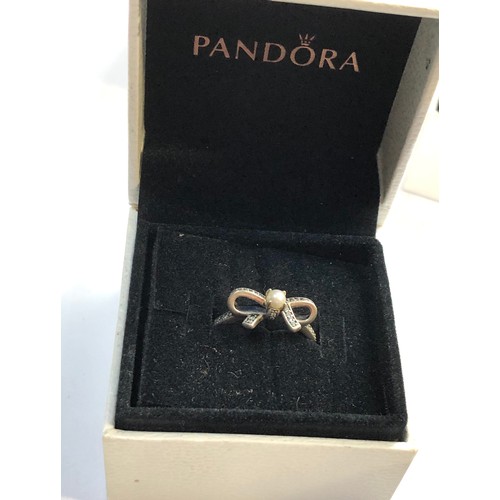 535 - 5 silver pandora rings boxed