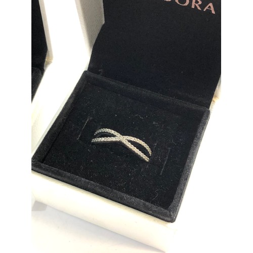 535 - 5 silver pandora rings boxed