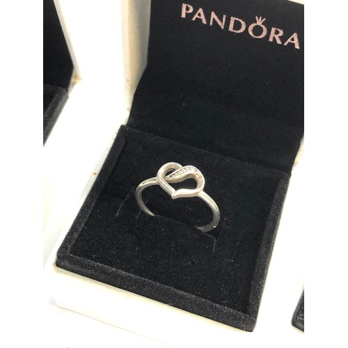 535 - 5 silver pandora rings boxed