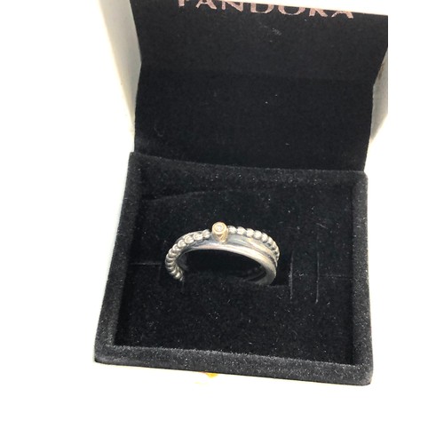 535 - 5 silver pandora rings boxed