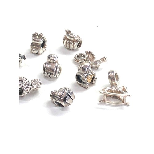 538 - 12 pandora silver charms