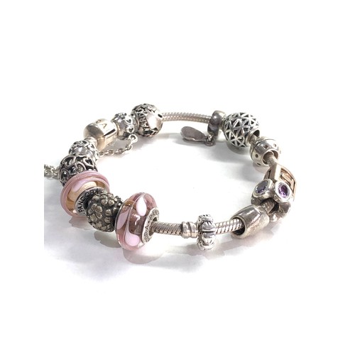 540 - pandora silver charm bracelet and charms