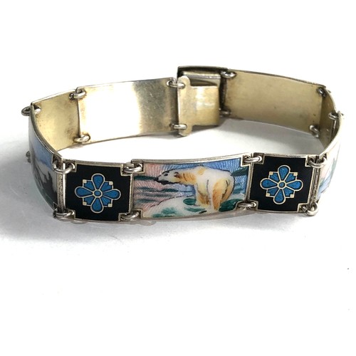 550 - Aksel Holmsen Norway silver & enamel bracelet measures approx 12mm wide by 19cm long