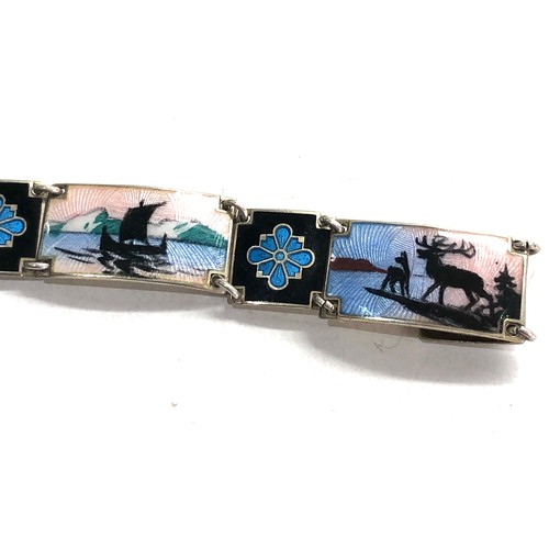 550 - Aksel Holmsen Norway silver & enamel bracelet measures approx 12mm wide by 19cm long