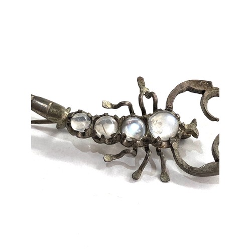 561 - Moonstone scorpion brooch