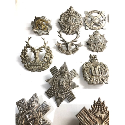 569 - Large selection of military cap badges