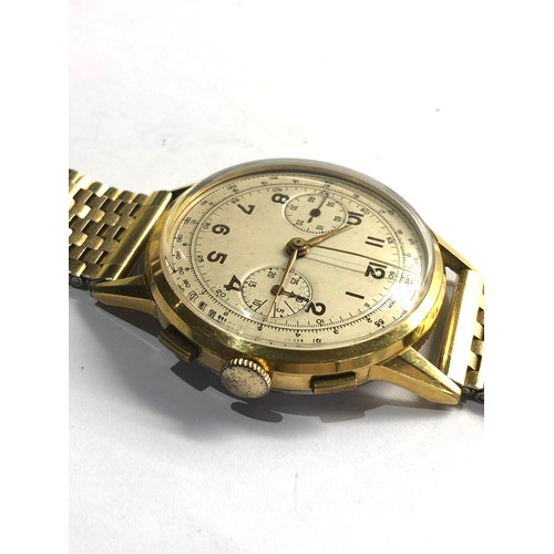 59 - Vintage large size Chronograph gents wristwatch in good condition all functions working case measure... 
