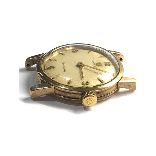 61 - Vintage 9ct gold gents omega seamaster gents wristwatch cal 520 manual wind  17 jewel chunky heavy g... 