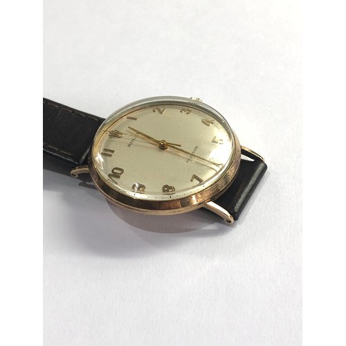 65 - Vintage 9ct gold Rolex Precision gent presentation wristwatch hand wind and in working order but no ... 