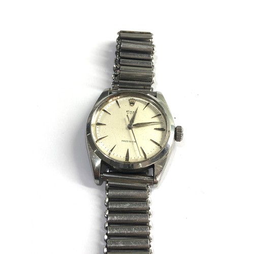 66 - 1960s Rolex oyster precision gents wristwatch .the watch will tick the winder screws up tight but co... 