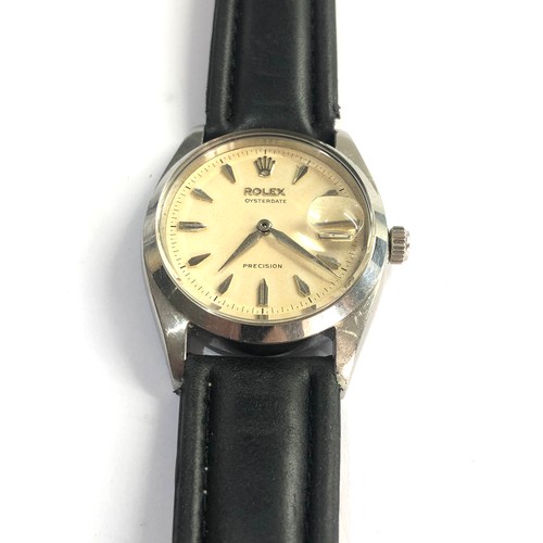 71 - Fine circa 1957 Rolex oysterdate precision No 251579 model 6494 manual wind roulette date wheel work... 