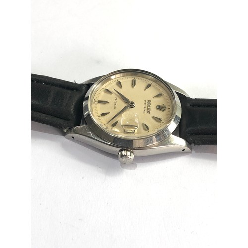 71 - Fine circa 1957 Rolex oysterdate precision No 251579 model 6494 manual wind roulette date wheel work... 