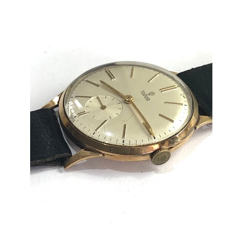 72 - Vintage 9ct gold Rolex tudor gents wristwatch in good condition working order but no warranty given ... 