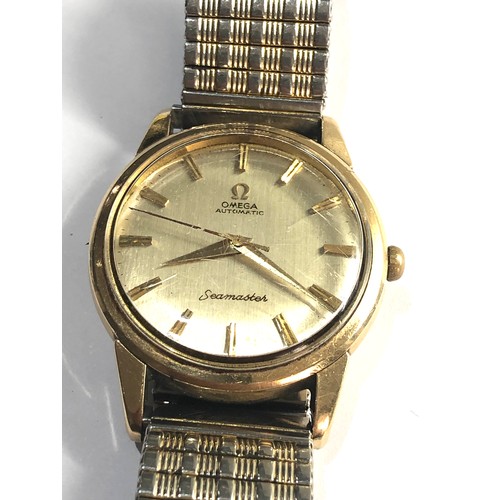 78 - Vintage 9ct gold Omega seamaster automatic gents wristwatch cal 552 in working order no warranty giv... 