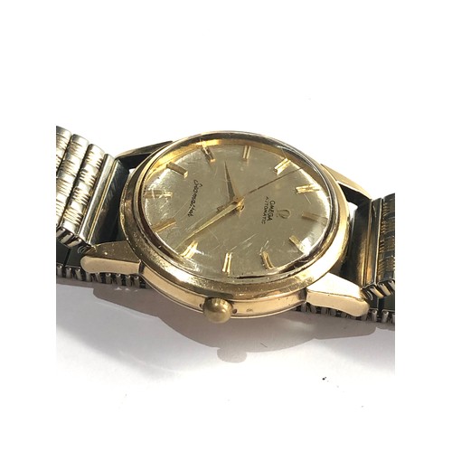 78 - Vintage 9ct gold Omega seamaster automatic gents wristwatch cal 552 in working order no warranty giv... 