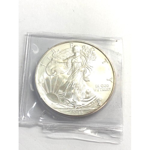 585 - 2008 1oz fine silver liberty eagle American $1 One dollar coin unc condition