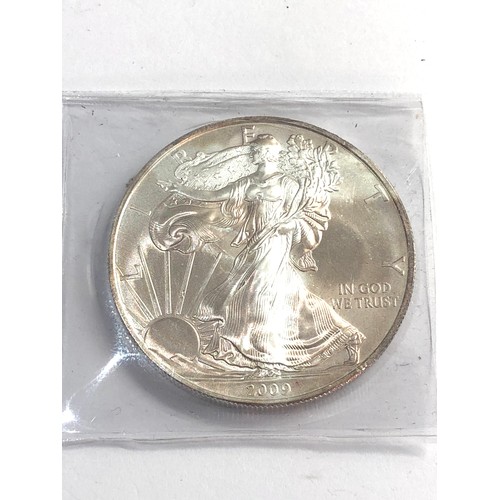 586 - 2009 1oz fine silver liberty eagle American $1 One dollar coin unc condition