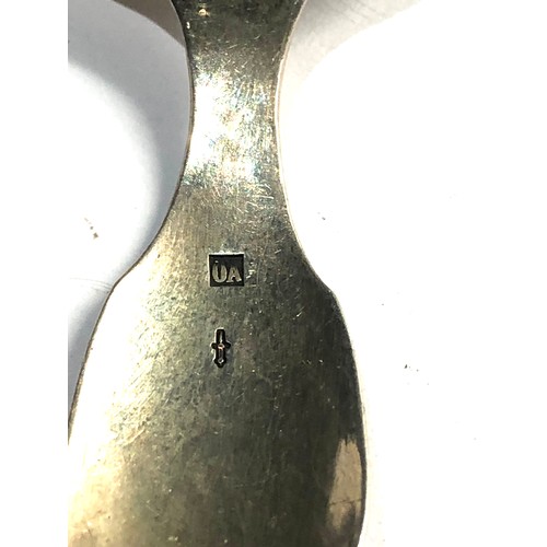 6 - Antique dutch silver tea caddy spoon sword silver hallmarks