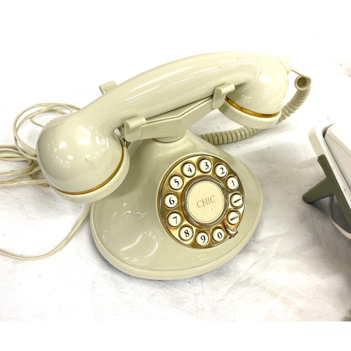 238 - Selection vintage telephones, vintage TMC ear phones, all untested