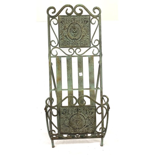 317 - Vintage metal ornate magazine rack measures approx 30