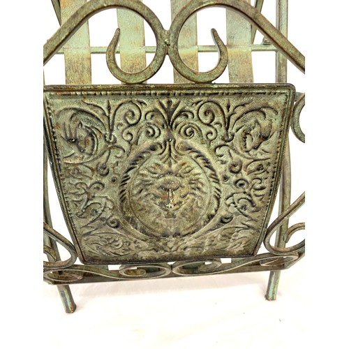 317 - Vintage metal ornate magazine rack measures approx 30