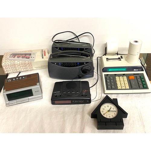 284 - Selection of electrical items includes ibico 1222 till, radios etc