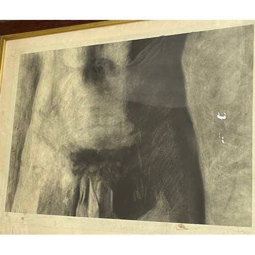233 - Framed pencil drawing of a nude man, approximate framed measurements: Height 32 inches, Width 42 inc... 