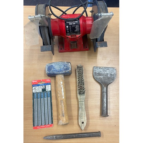261 - Selection of tools to include grinder, hammer etc