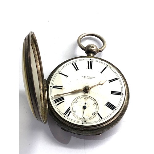 518 - Antique fusee pocket watch j.w.benson London working order but no warranty given