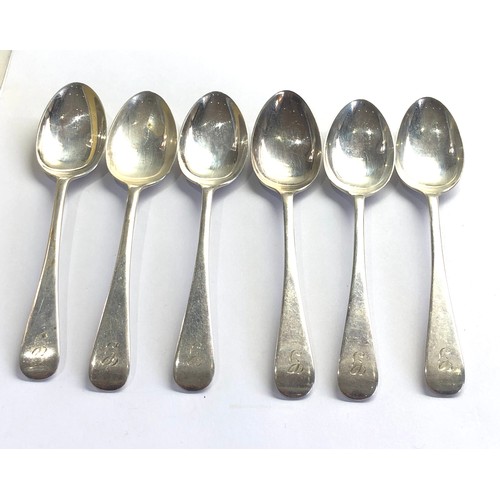 9 - set of 6 silver tea spoons sheffield silver hallmarks weight 100g