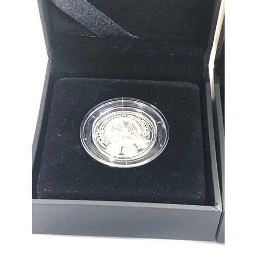 544 - Boxed royal mint silver proof 2011 & 2009 silver one pound coins coa