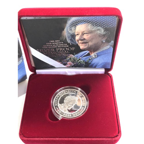 549 - Boxed 2002 Royal Mint The Queen Mother memorial silver proof £5 five pounds crown coin