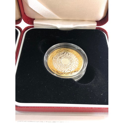 554 - 2 x 1997 & 1998  silver proof £2 Coins COA boxed