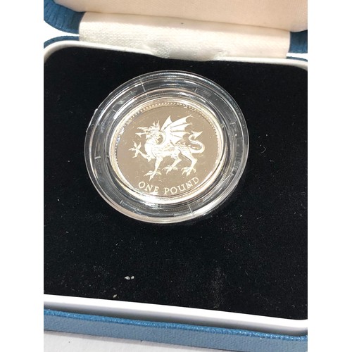 555 - 2 x 1988 & 2000  silver proof £1 Coins COA boxed