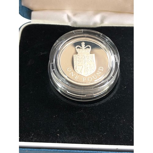 555 - 2 x 1988 & 2000  silver proof £1 Coins COA boxed