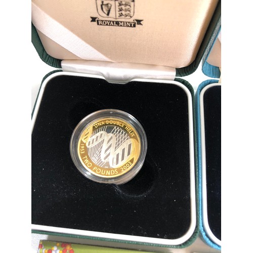 557 - 2 x 1995 & 2003 silver proof £2 Coins COA boxed