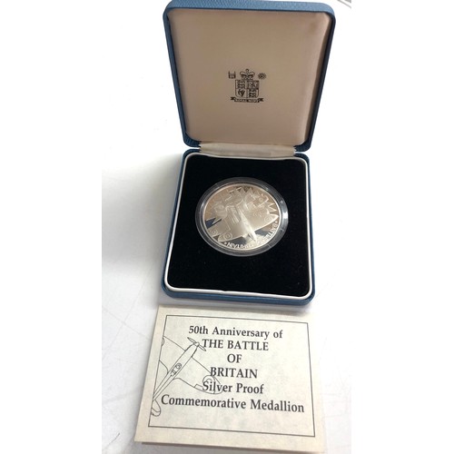 560 - Royal mint 50th anniversary the battle of britain silver proof commemorative medallion 53.30 g 925 s... 