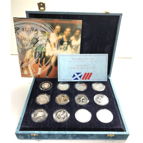 562 - Boxed X111 commonwealth games 1986 silver proof commemorative collection 12 silver proof  coins